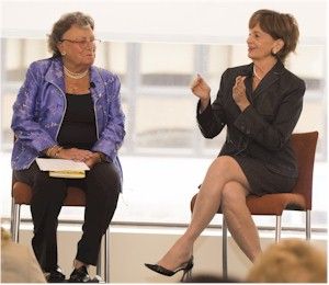 Susan Stautberg (left) interviews Marilyn Carlson Nelson at WomenCorporateDirectors' Family Business Governance Institute.